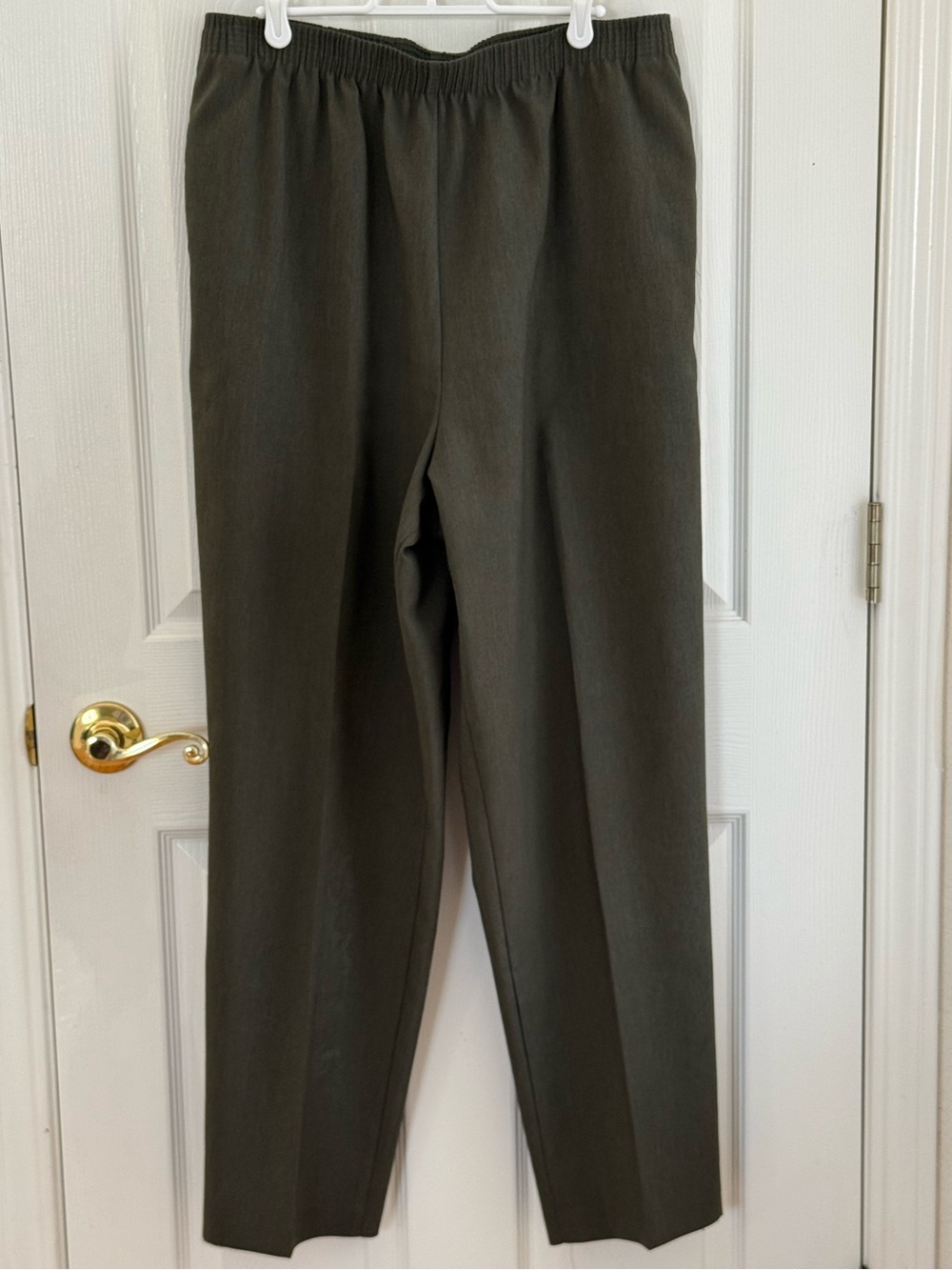 Allison Daley Olive Straight-Leg Elastic Waist Trousers